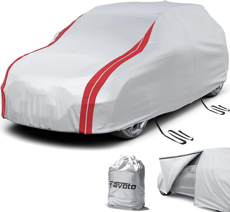 Favoto SUV Car Cover Waterproof - Custom Fit for Subaru Outback (1999-2024) All Weather for Automobiles Outdoor with Reflective Stripe Snow Sun Dust UV Protection Full Exterior Cover - Image 2